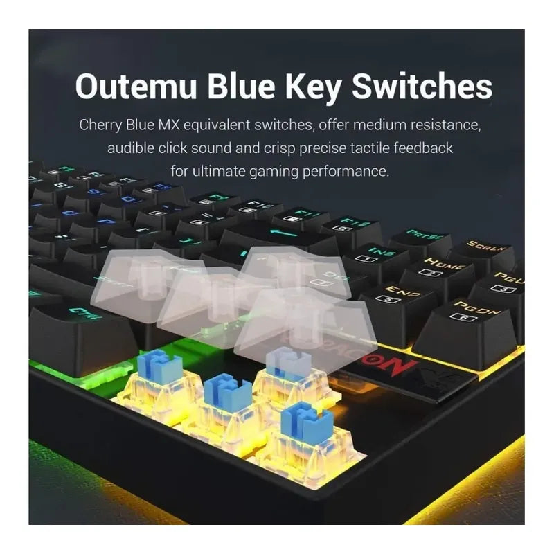 Teclado Mecanico Redragon K552 Gaming 60% Outemu Blue Rgb Negro
