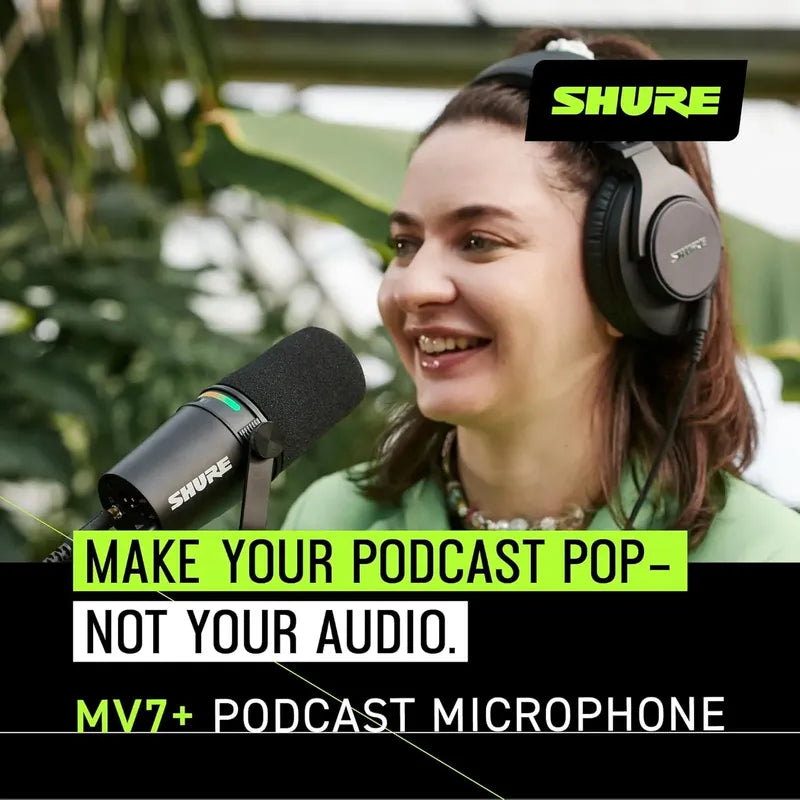 Micrófono Shure Mv7+ Dinámico Podcast Xlr/usb C/bcv