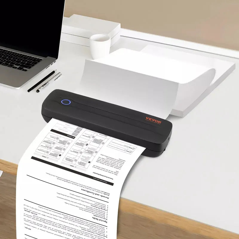 Impresora Portátil Vevor Inalámbrica Sin Tinta De 2600mah Negro