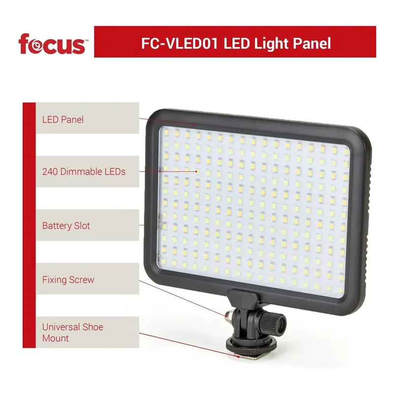 Luz Led Focus 204 De Video Para Cámaras Profesionales
