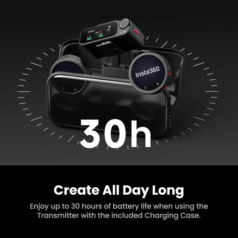 Insta360 Mic Pro (2 Tx + 1 Rx + Estuche De Carga). Negro