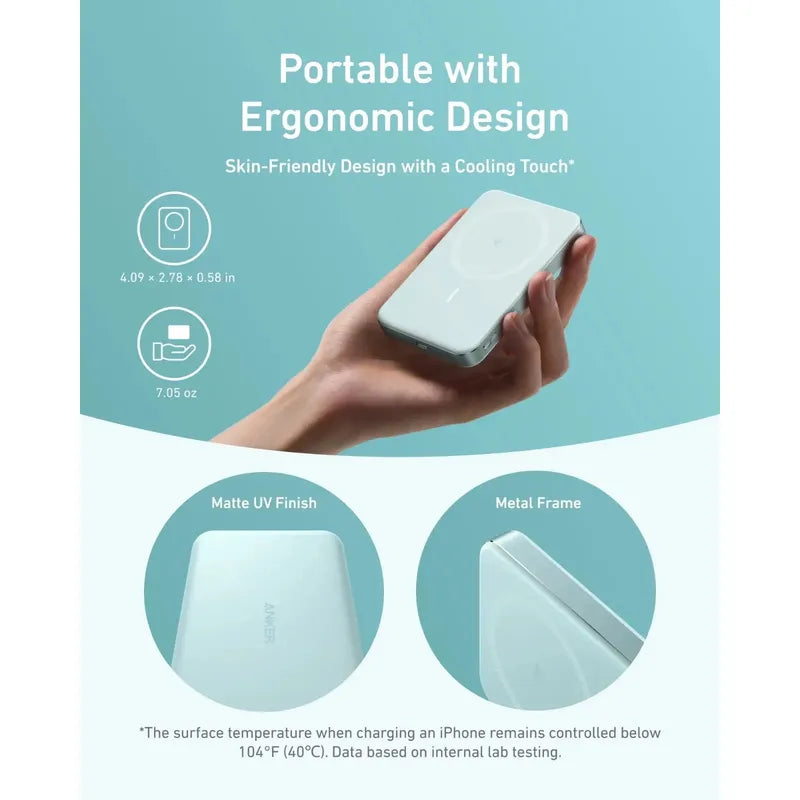 Cargador Portatil Magnetico Anker 10000mah Magsafe Agua