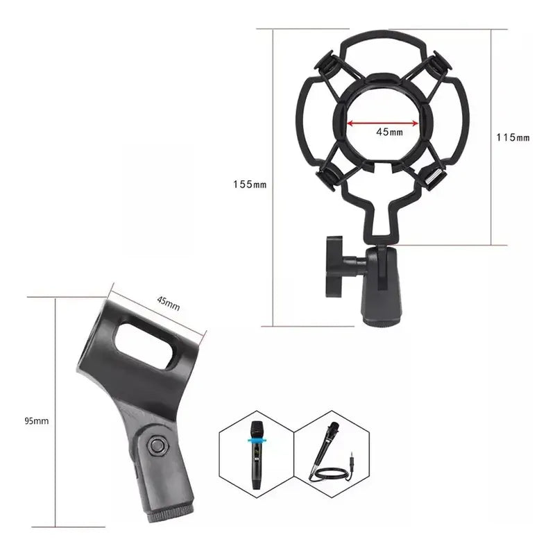 Soporte Micrófono Giratorio 360° Plegable 4 Tipos Negro