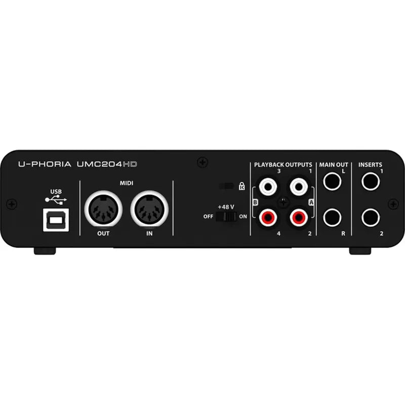 Behringer Umc204hd, Interfaz Usb Audio/midi 24 Bits/192 Khz