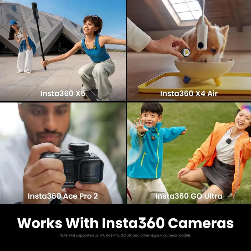 Insta360 Mic Pro (2 Tx + 1 Rx + Estuche De Carga). Negro