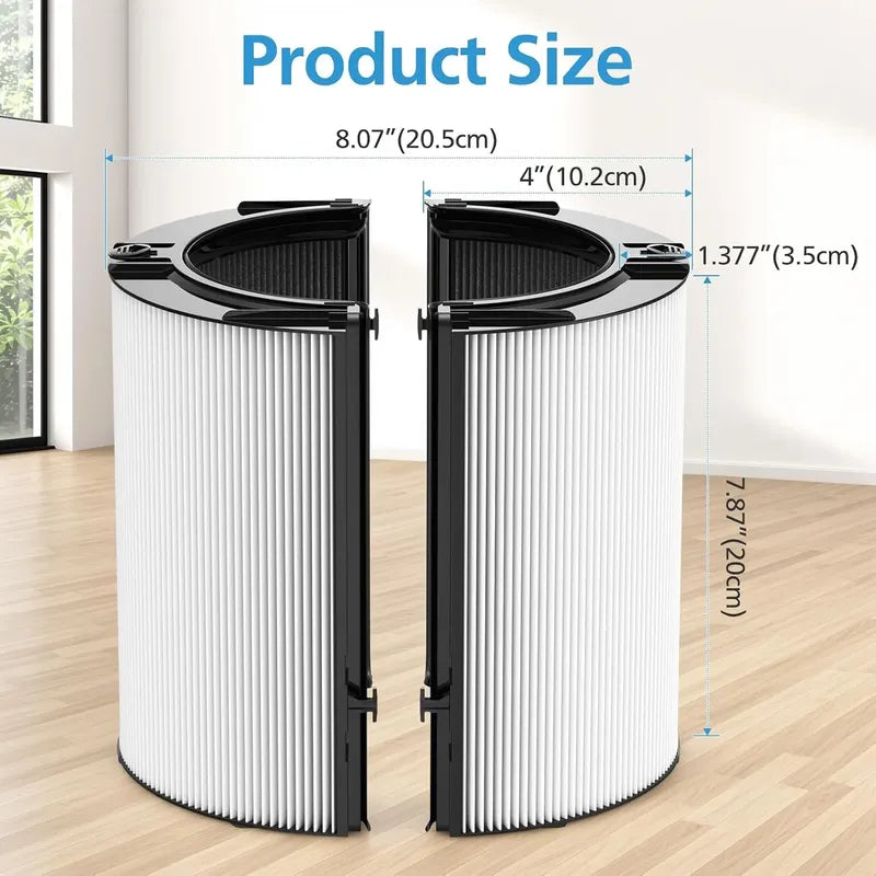 Filtro De Carbón 2 En 1 Para Purificador Aire 360° Negro
