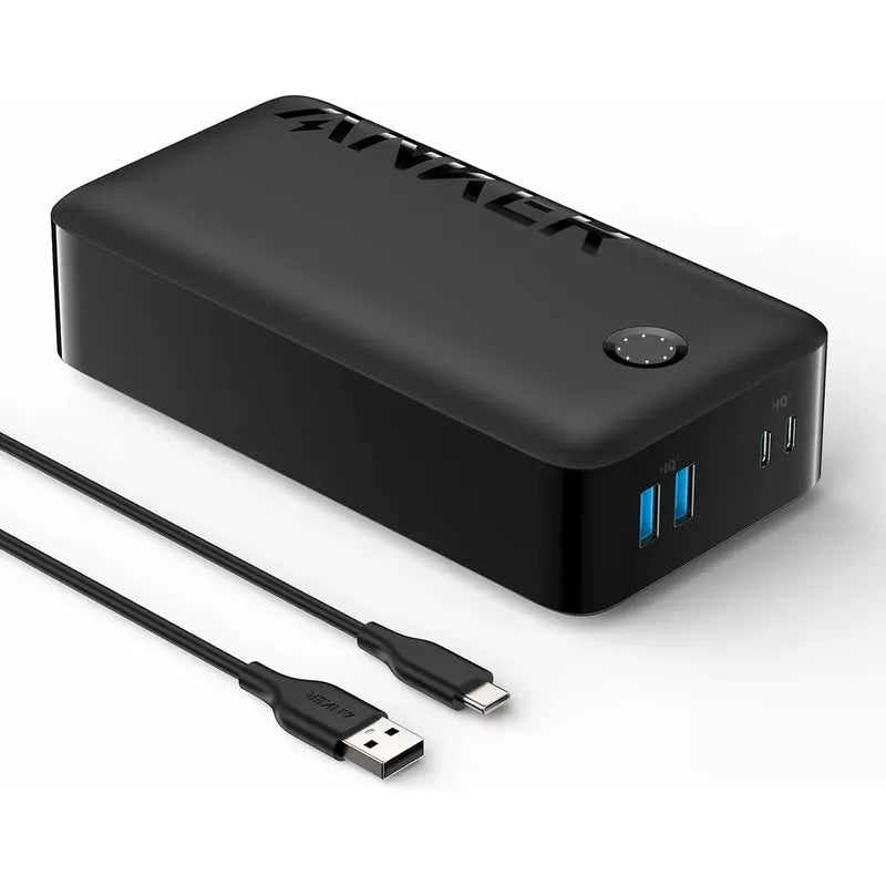 Power Bank Anker Usb-c 40000mah 30w 4 Puertos De Carga A1377 Negro