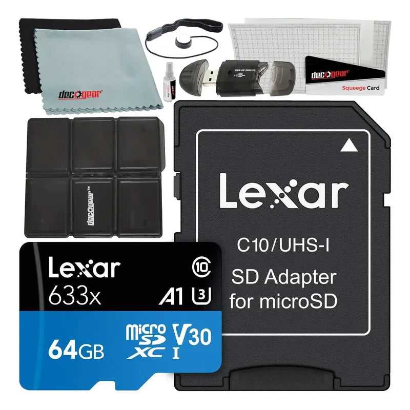Memoria Microsdxc Lexar 633xuhs-i 64gb 100mb/s + Kit Limpiez
