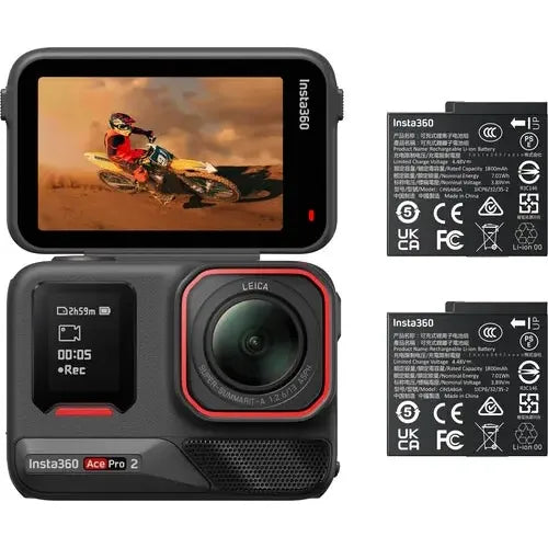 Camara De Accion Insta360 Ace Pro 2 8k + Duo De Baterias Negro