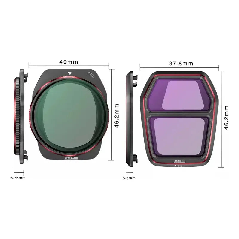 Filtros Nd Startrc Para Dji Air3s Uv Cpl Nd8 Nd16 Nd32 Nd64 Negro