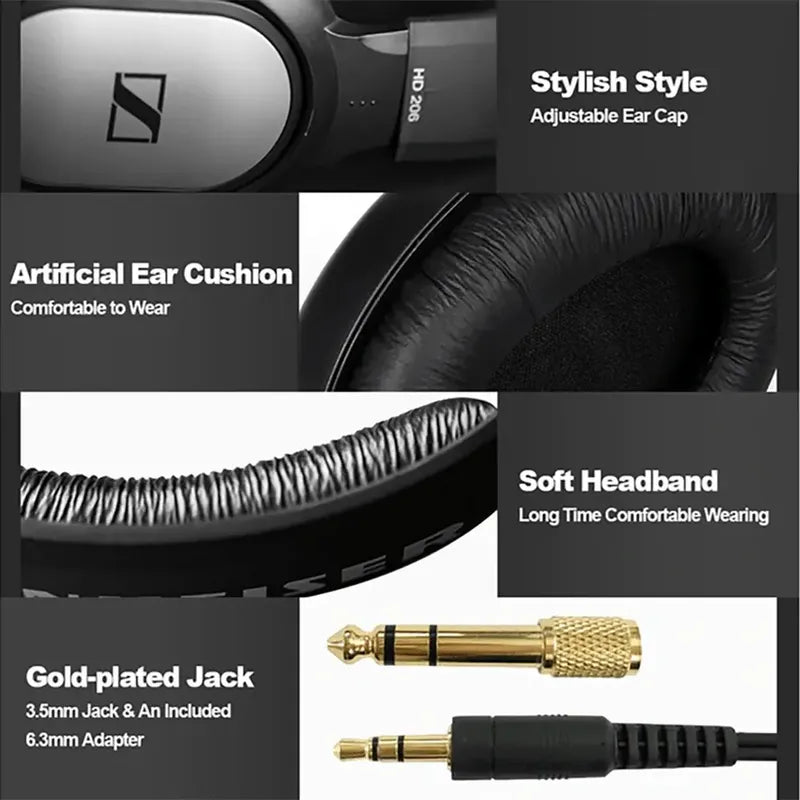 Sennheiser Hd 206 Auriculares Supraaurales, Entrega Inmediat Negro