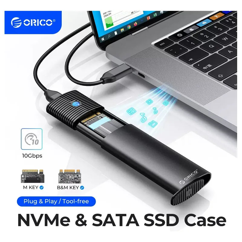 Carcasa Lectora Para Disco Ssd M.2 Orico Nvme 10gbps 4tb Negro