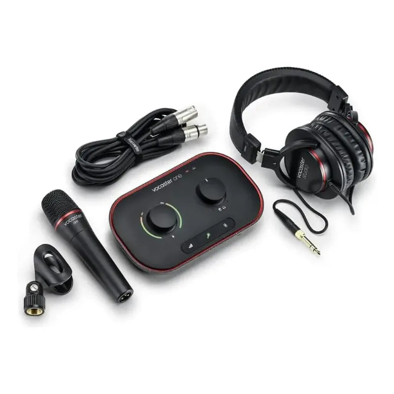 Interfaz Para Podcast Focusrite Vocaster One Studio - Kit Negro