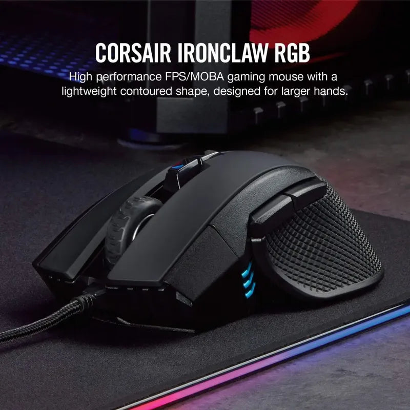 Mouse Corsair Ironclaw Rgb Fps Moba Gaming 18000 Dpi