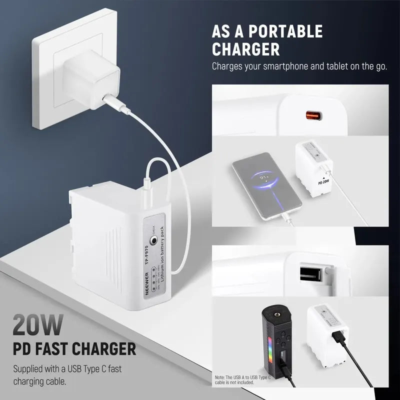 Batería Neewer Tp-f970d De 10500 Mah Carga Rapida