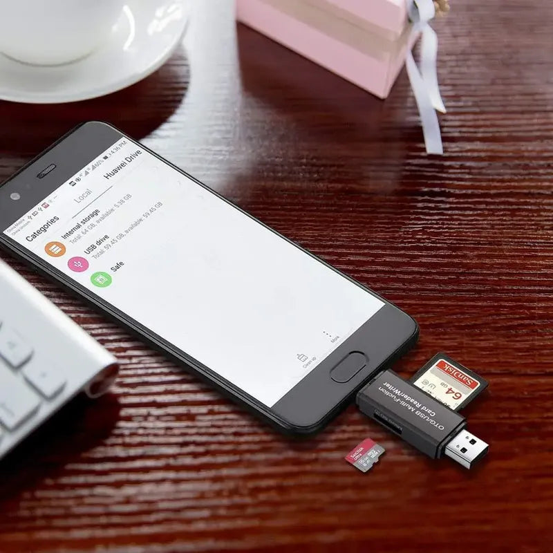 Lector De Tarjetas Usb 2.0 Tipo C Micro Tf/otg Negro