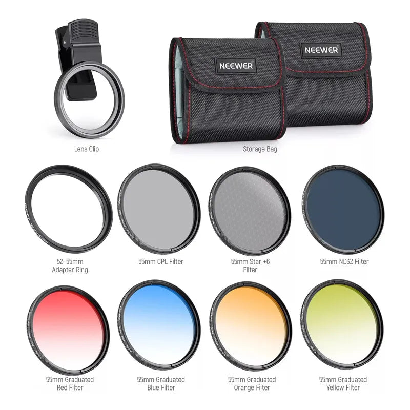 Kit Filtros Clip Neewer 55mm Nd32 Para Telefonos Y Camaras
