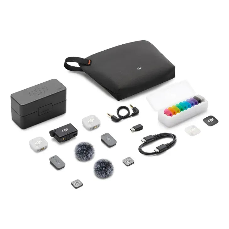 Dji Mic Mini 2 Combo 2 Mic+ 8 Covers + Estuche Base Gris Oscuro