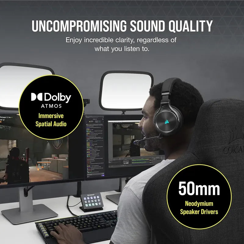 Audífonos Premium Corsair Virtuoso Rgb Wireless Xt