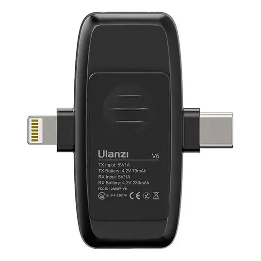 Micrófono Ulanzi V6 Duo 3-in-1 Wireless Usb-c Y Lightning