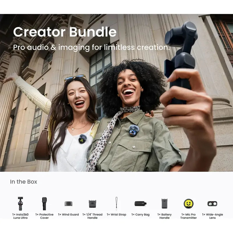 Camara Insta360 Luna Ultra 8k Dual-lens Gimbal Creator Bundl