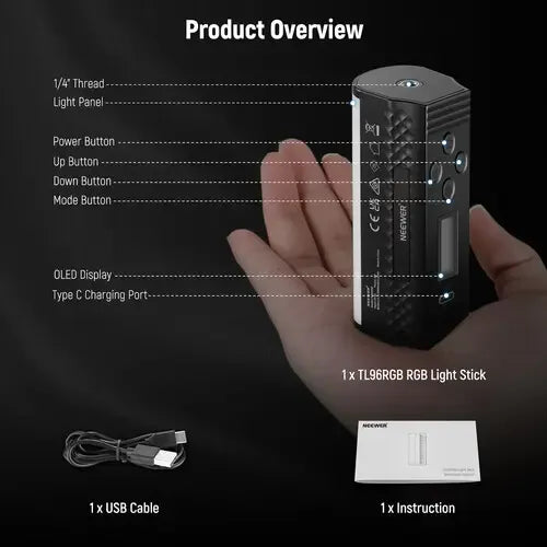 Barra De Luz Magnética Neewer Tl96 Rgb Portatil