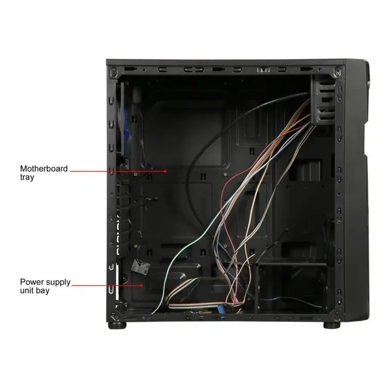 Chasis Case Diypc Solo-t2-r Black Usb 3.0 Atx Mid Tower 2fan