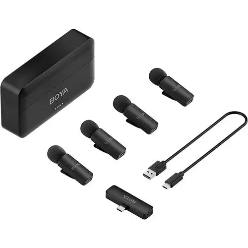 Microfono Wireless Boya By-v4u 4 Personas Usb-c Negro
