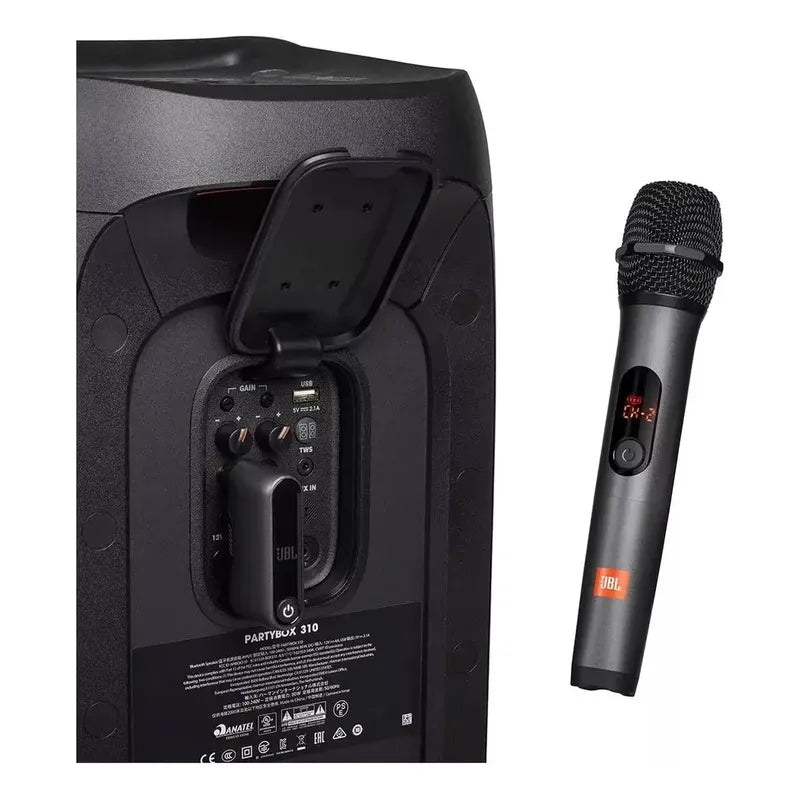 Sistema Wireless 2 Micrófonos Jbl Con Receptor Doble Canal Negro