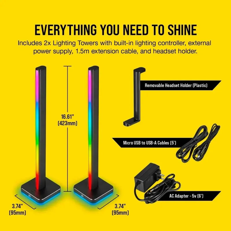 Corsair Icue Lt100 Kit, Torre De Iluminación Inteligente