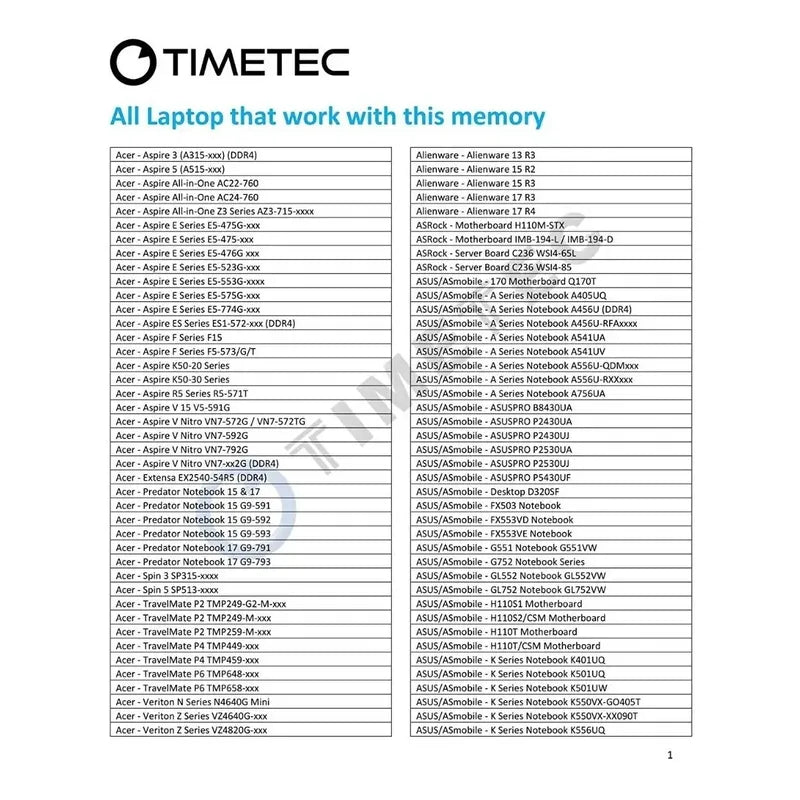 Memoria Ram Timetec 16gb Kit 2x8 Ddr4 Laptop