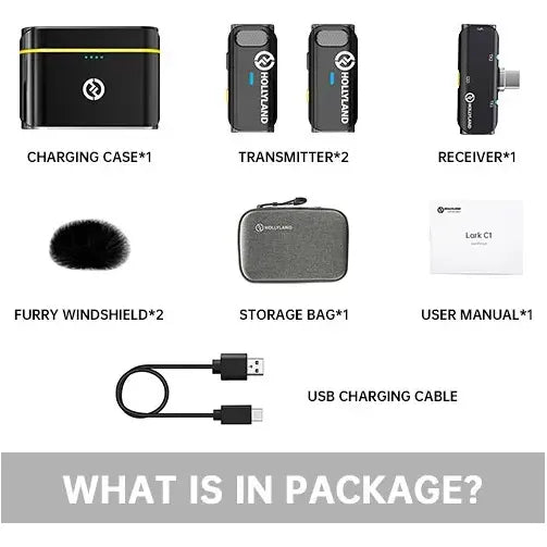 Microfono Hollyland Lark C1 Duo Wireless Usb-c Negro