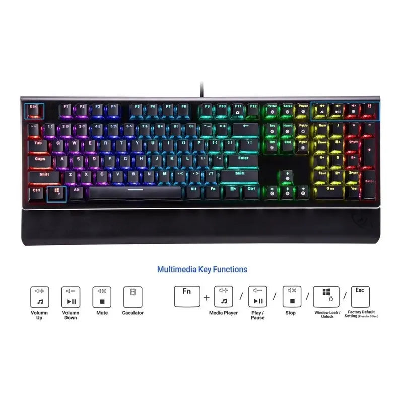 Teclado Mecánico Gaming Rosewill Neon K85 Rgb Brown Switches