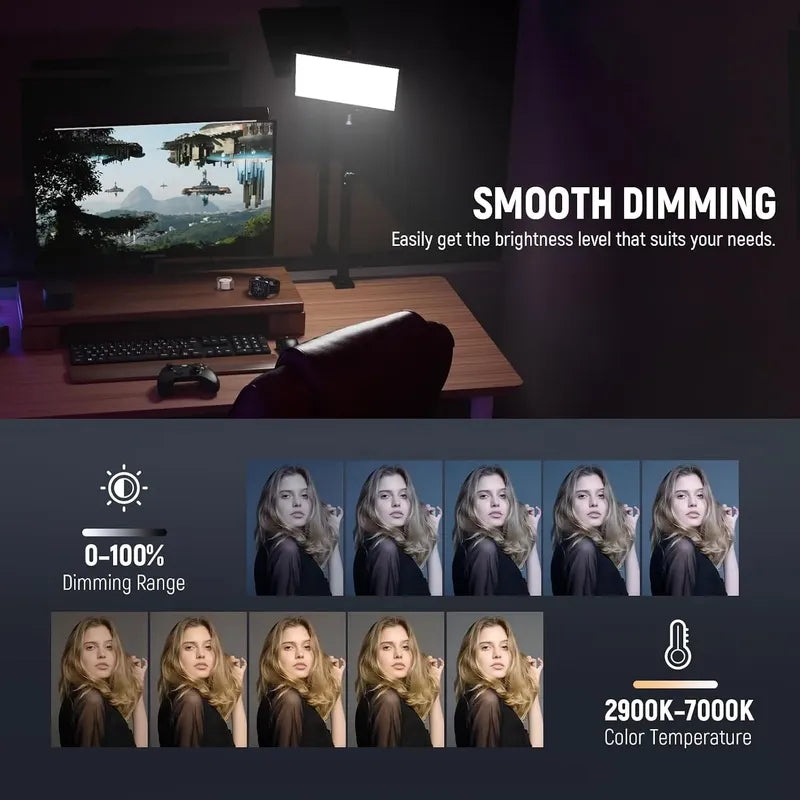 Neewer 25w 12.9 Luz Con Soporte Control 2.4g 2900-7000k Negro