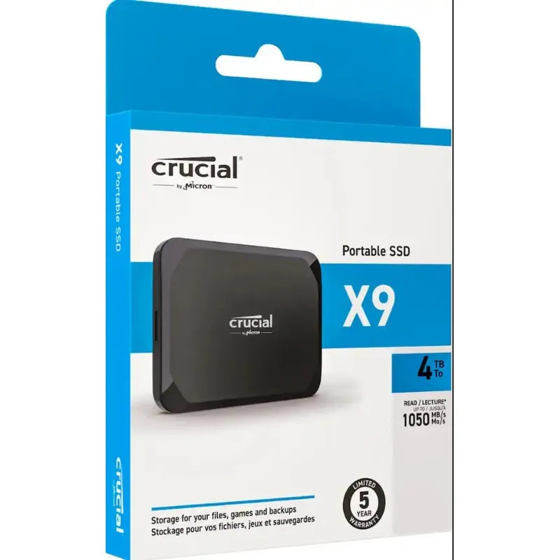 Disco Solido Crucial X9 Externo Portátil 4tb Con Usb-c Negro