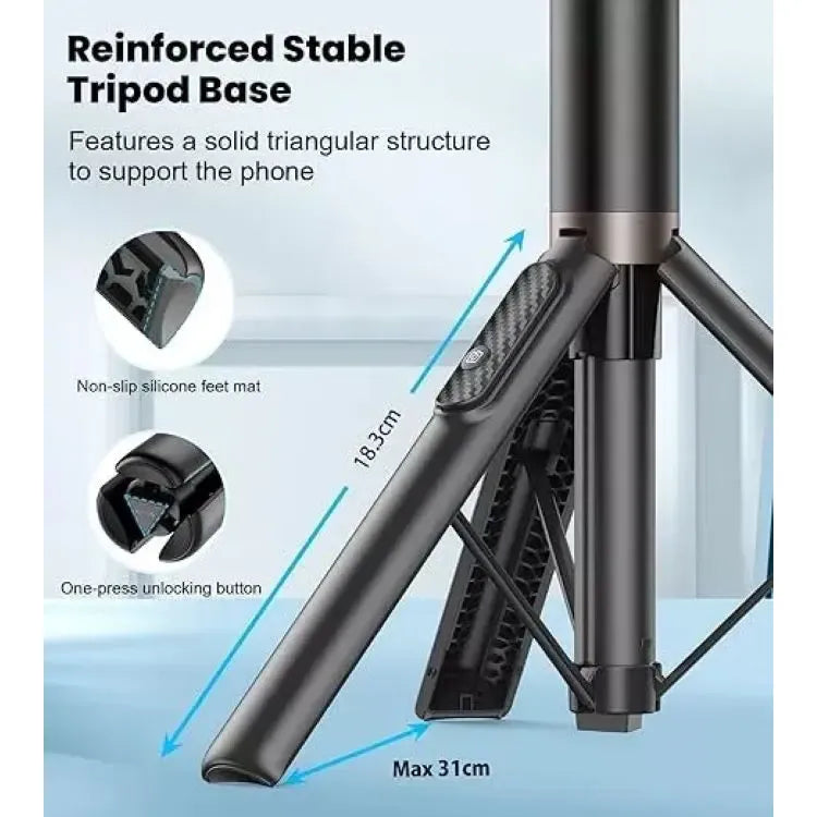 Trípode Toneof 60 Selfie Stick Todo En 1 Giratorio 360° Negro