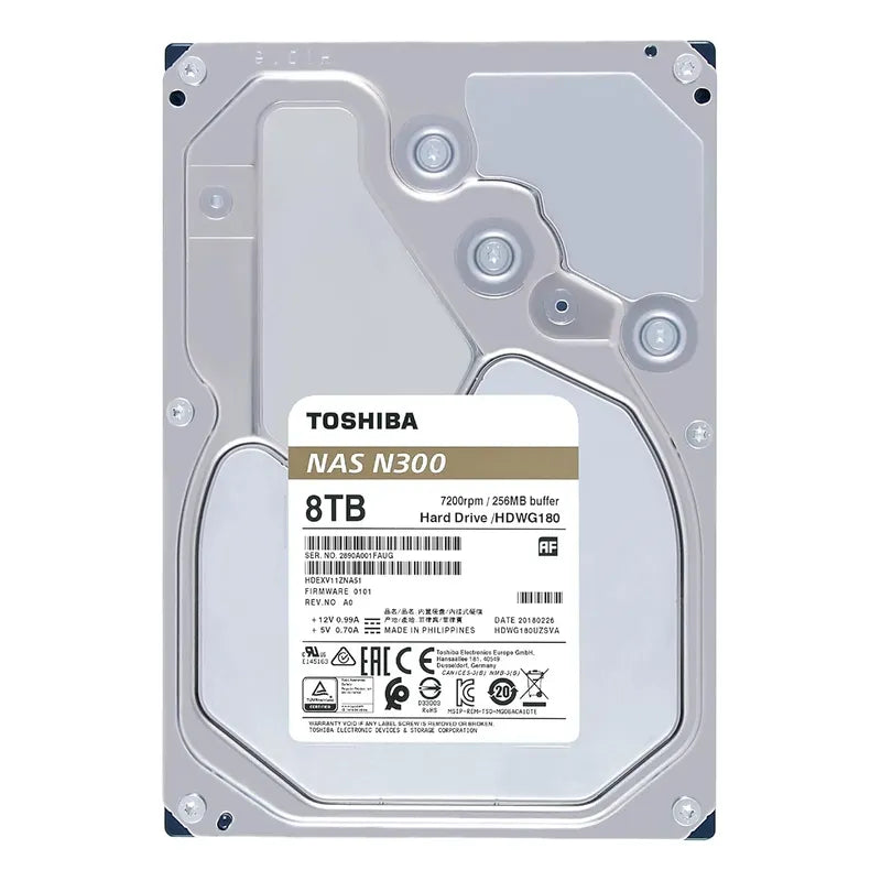 Toshiba 8tb N300 7200 Rpm Sata Iii 3.5 Internal Nas Hdd Plateado