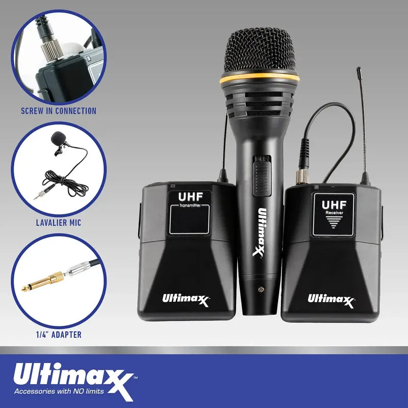 Sistema De Microfono Dinamico Wireless Ultimax