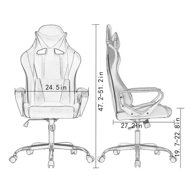Silla Gaming Bestoffice Con Respaldo Alto Y Soporte Lumbar Negro Cuero Sintético