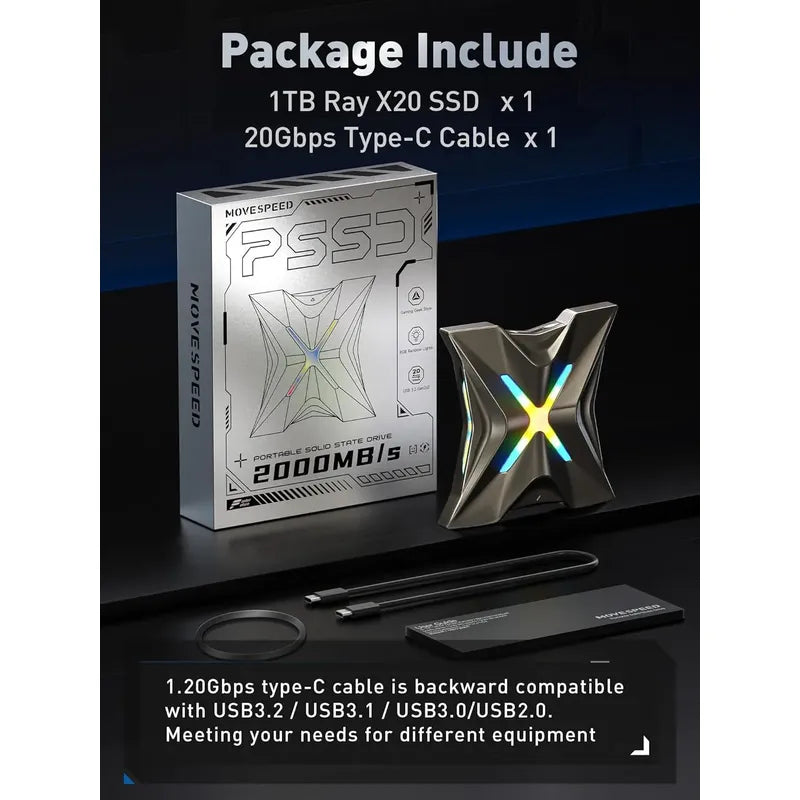 Disco Ssd Move Speed Magnetic 2tb /2000mb/s Usb-c 3.2x2