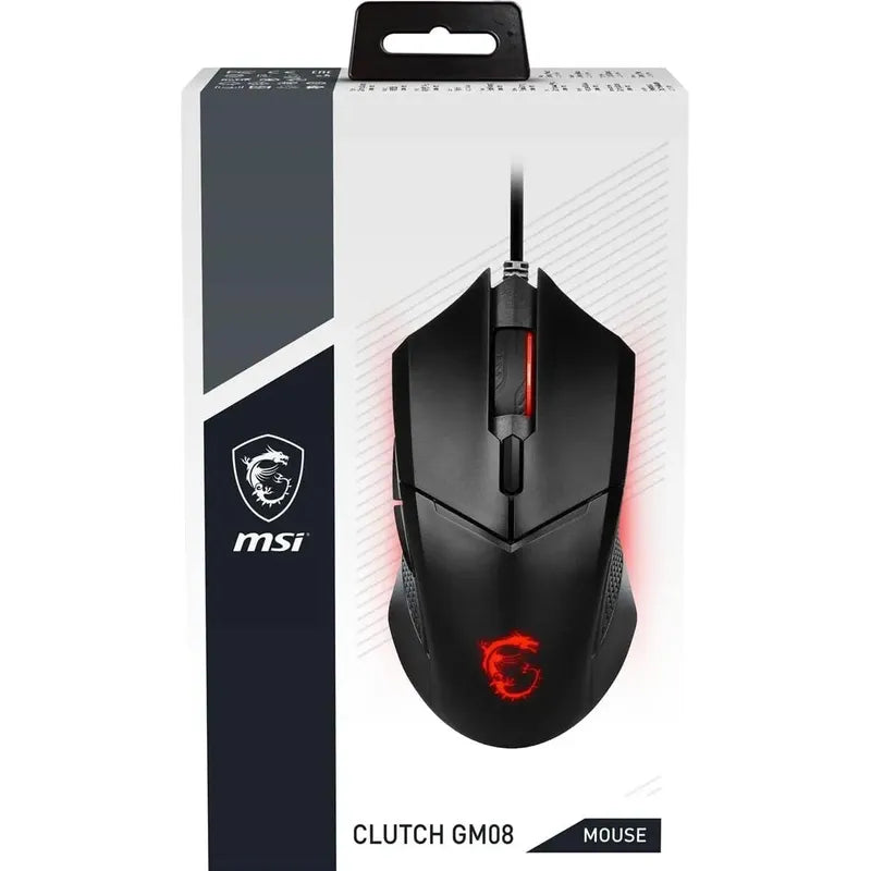 Mouse Msi Clutch Gm08 4200 Dpi Led Rojo Negro