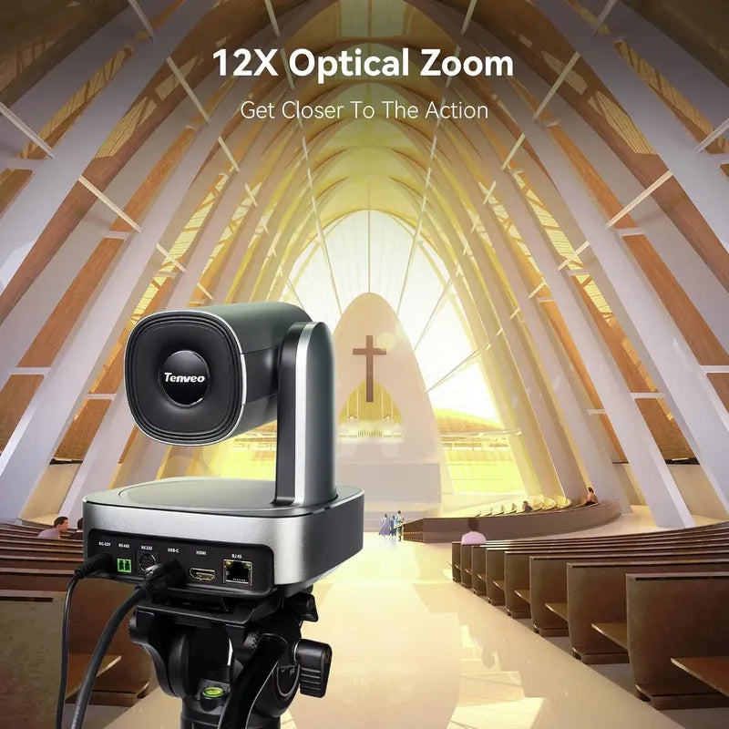 Camara Ptz 4k 12x Tenveo Vl12u Hdmi Ip Live Streaming Poe Azul Marino