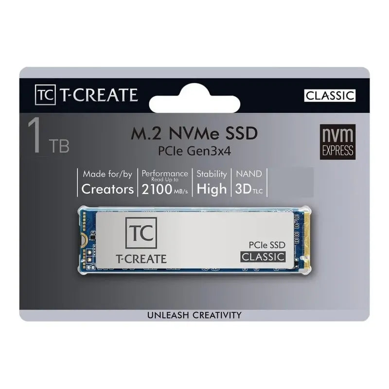 M.2 Team Group T-create Classic M.2 2280 1tb Pcie 12000tbw Plateado