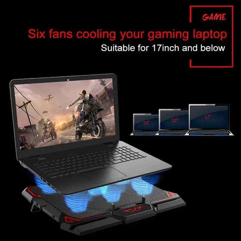 Base Ventilador 6 Fan Cooler Usb Laptop Ajustable 2600rpm