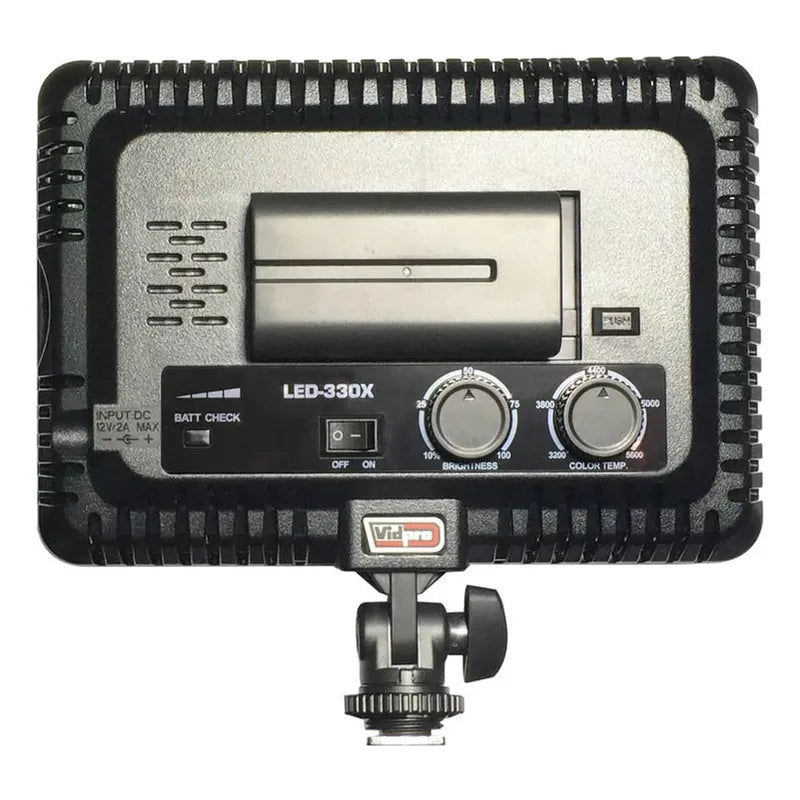Panel Luz Fotográfica Vidpro Led-330x 3200k-5600k Negro Blanco Frio Calidos Y Neutro