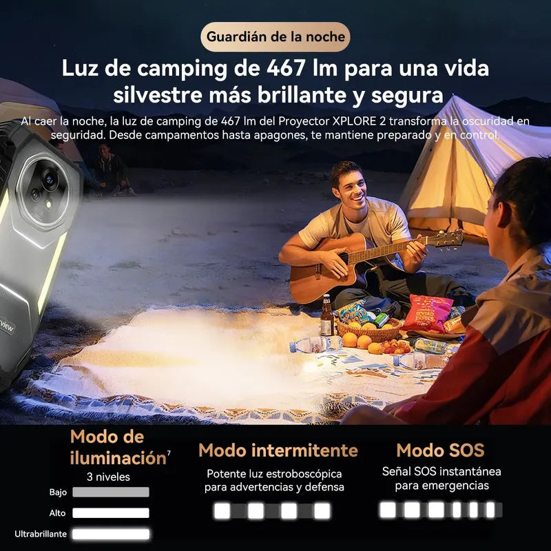 Blackview Xplore 2 Proyector 256gb 120hz 20000mah Ip69k Negro