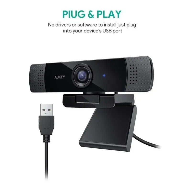 Webcam Aukey 1080p Dual Noise Reduction Stereo Microphones