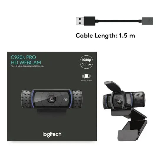 Camara Web Logitech C920s Pro Hd 1080p Webcam