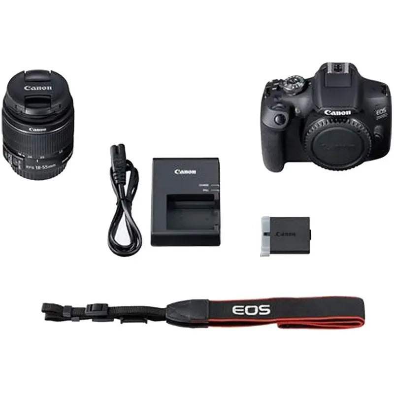 Canon Eos 2000d/rebel T7+ 18-55mm Lens+ Accesorios Negro