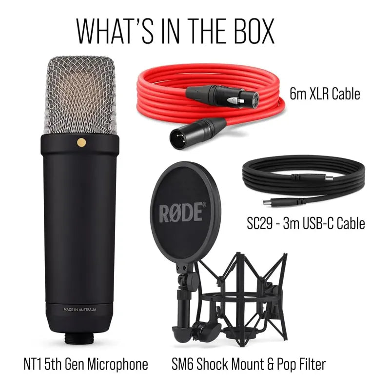 Røde Nt1 5th Gen, Micrófono De Condensador Xlr Y Usb Negro